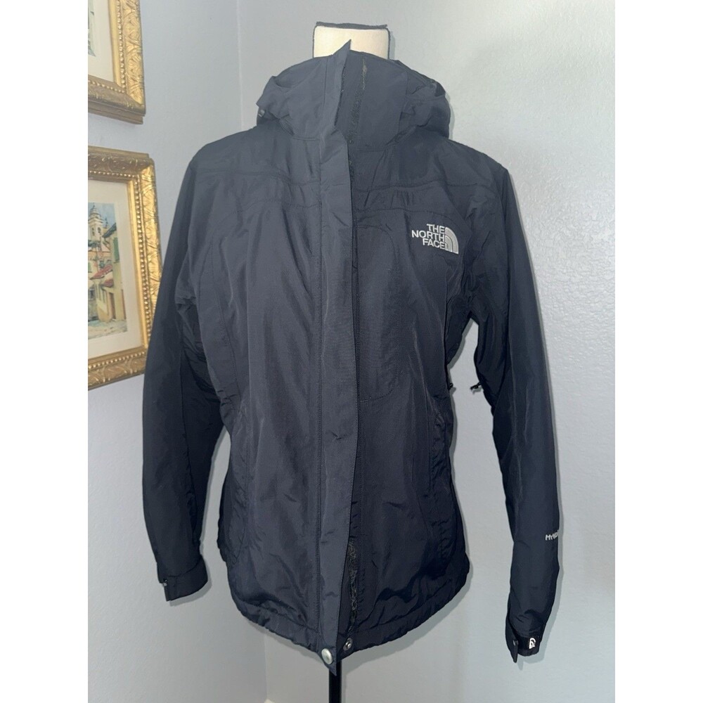 North Face Womens Black Hyvent Hooded Light Weight Winter Jacket Medium Gorpcore